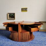 Pair bedside tables vintage teak scandinavian