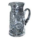 Pichet cannette ancienne en cristal richement taillé - palmette et étoile