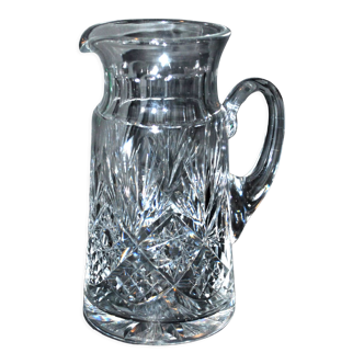 Antique can pitcher in richly cut crystal - palmette and star