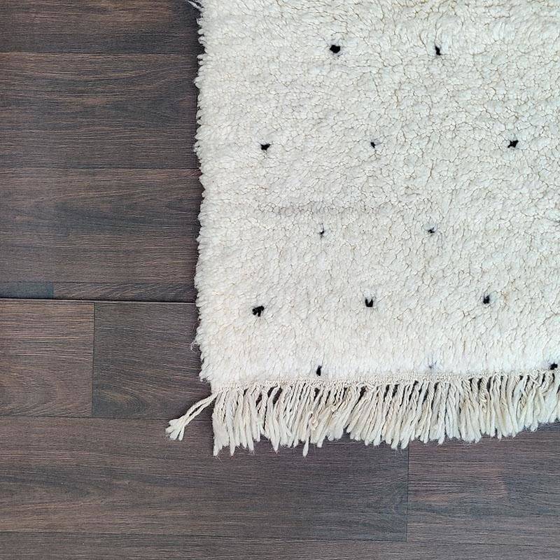 Beni Ouarain Berber Rug with Black Polka Dots