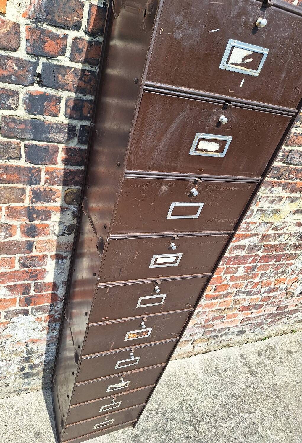 Roneo furniture with vintage metal flaps, old filing cabinet
