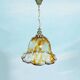 Vintage amber Murano suspension lamp by Honsel, Italian glass lamp.