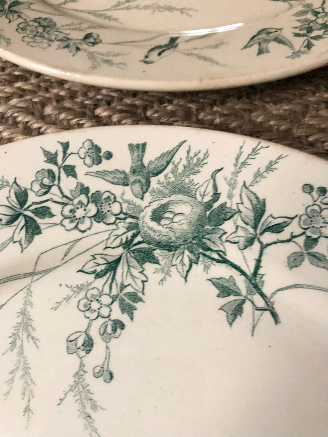 4 plates iron earth Linnet with birds