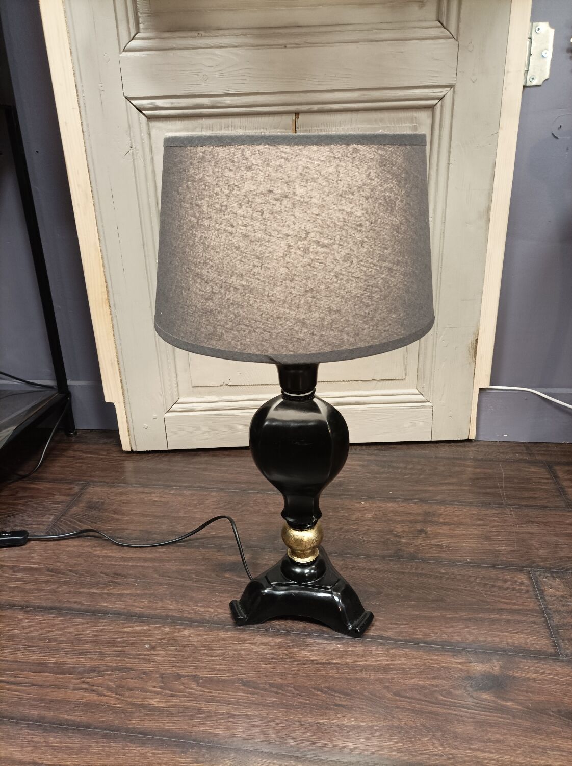 Lacquered wood lamp style Napoleon III