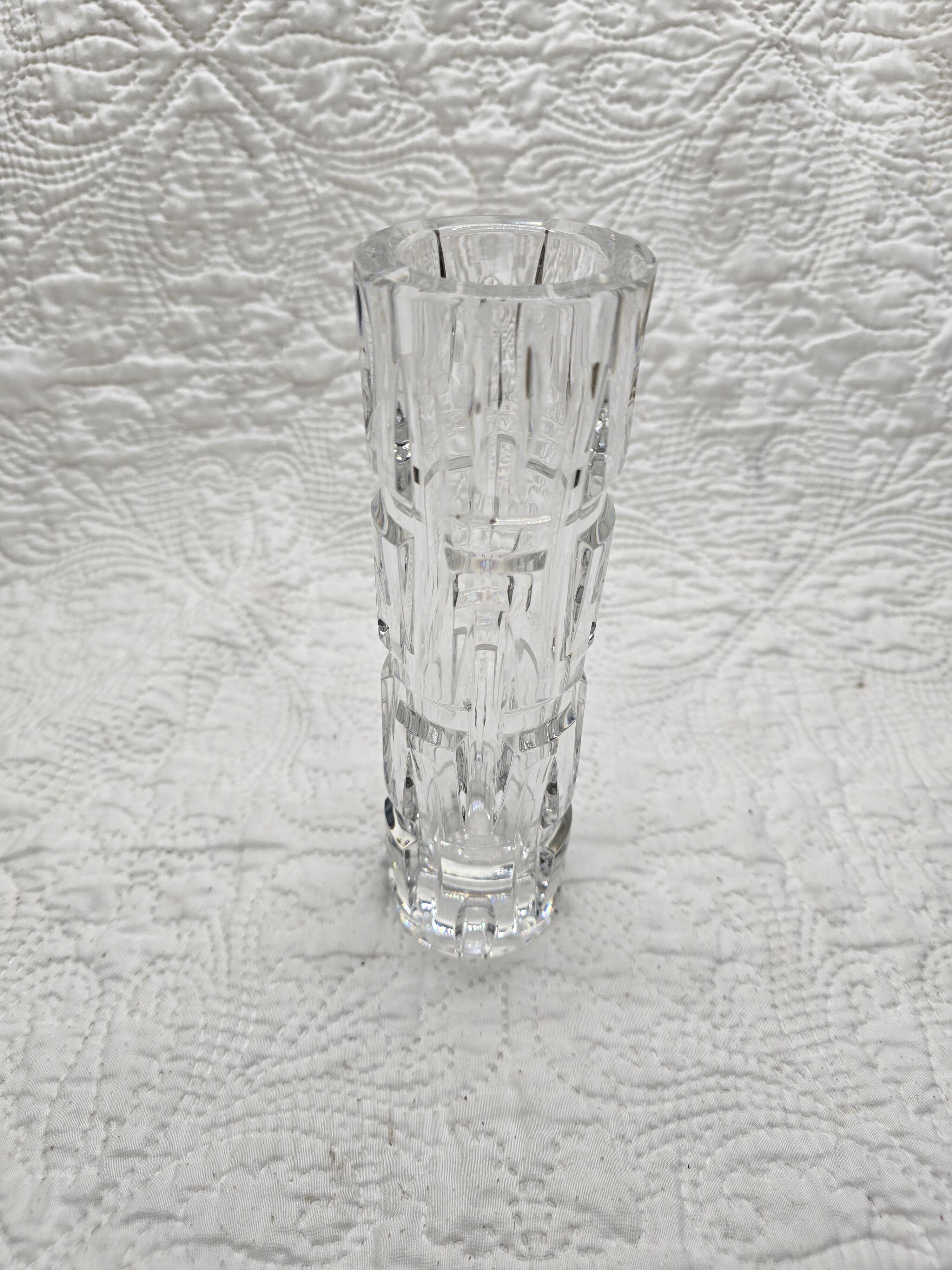 Vintage crystal tube vase