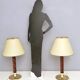 Burgundy Plexiglass and Brass Table Lamps by F. Loffredo, Italy 1980s