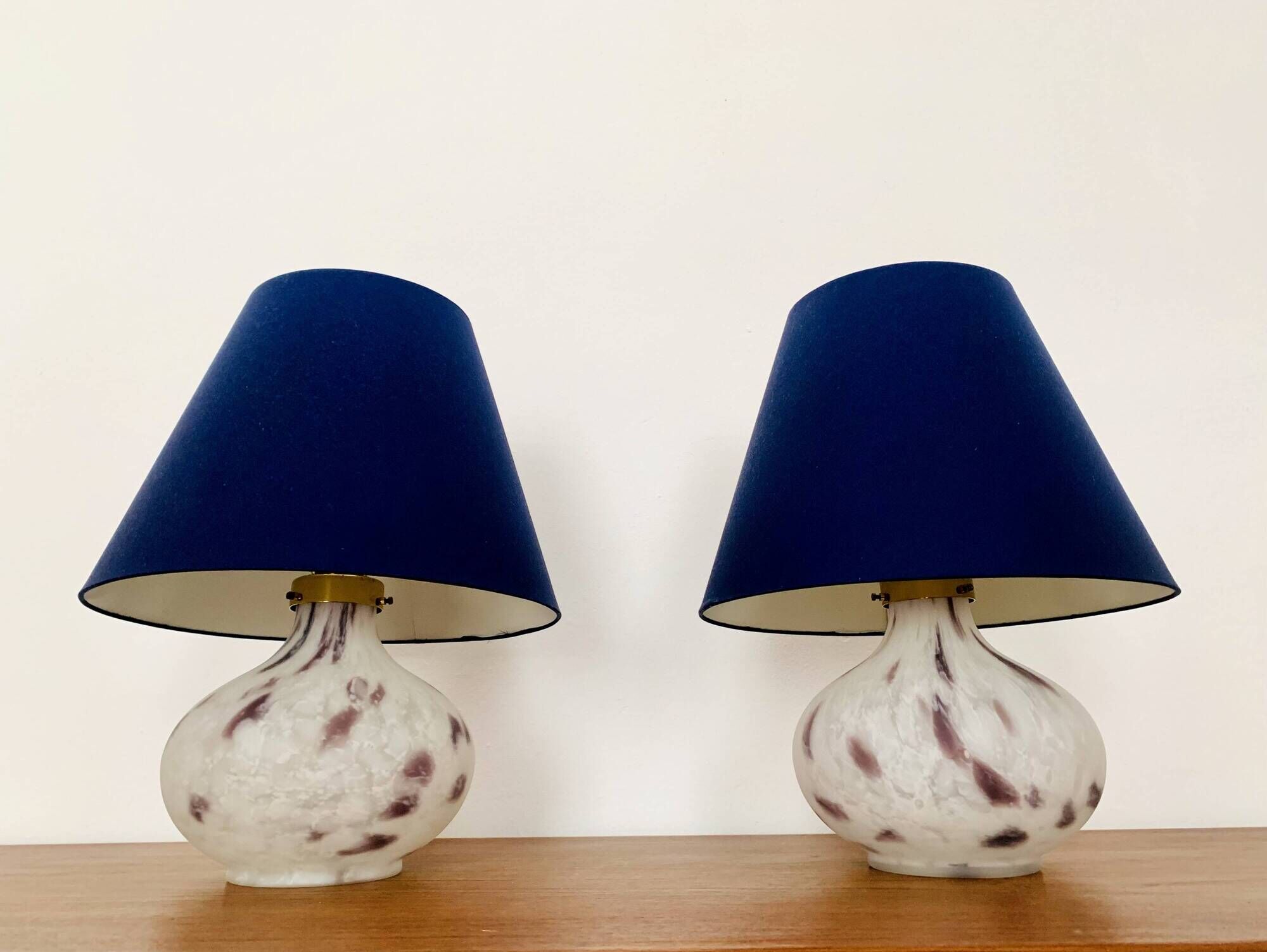 Set of 2 Glass Table Lamps by Peill and Putzler