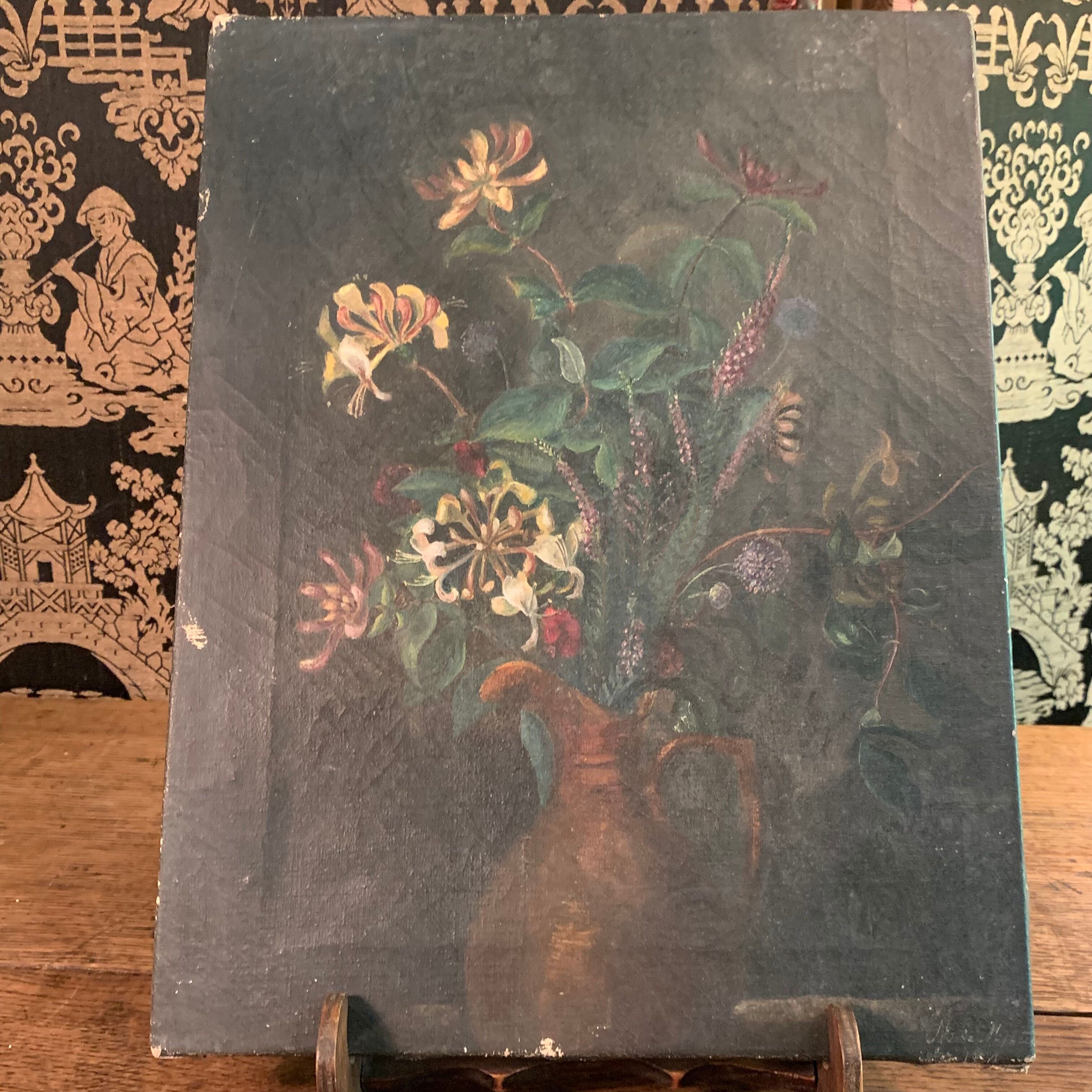 Painting bouquet of honeysuckle