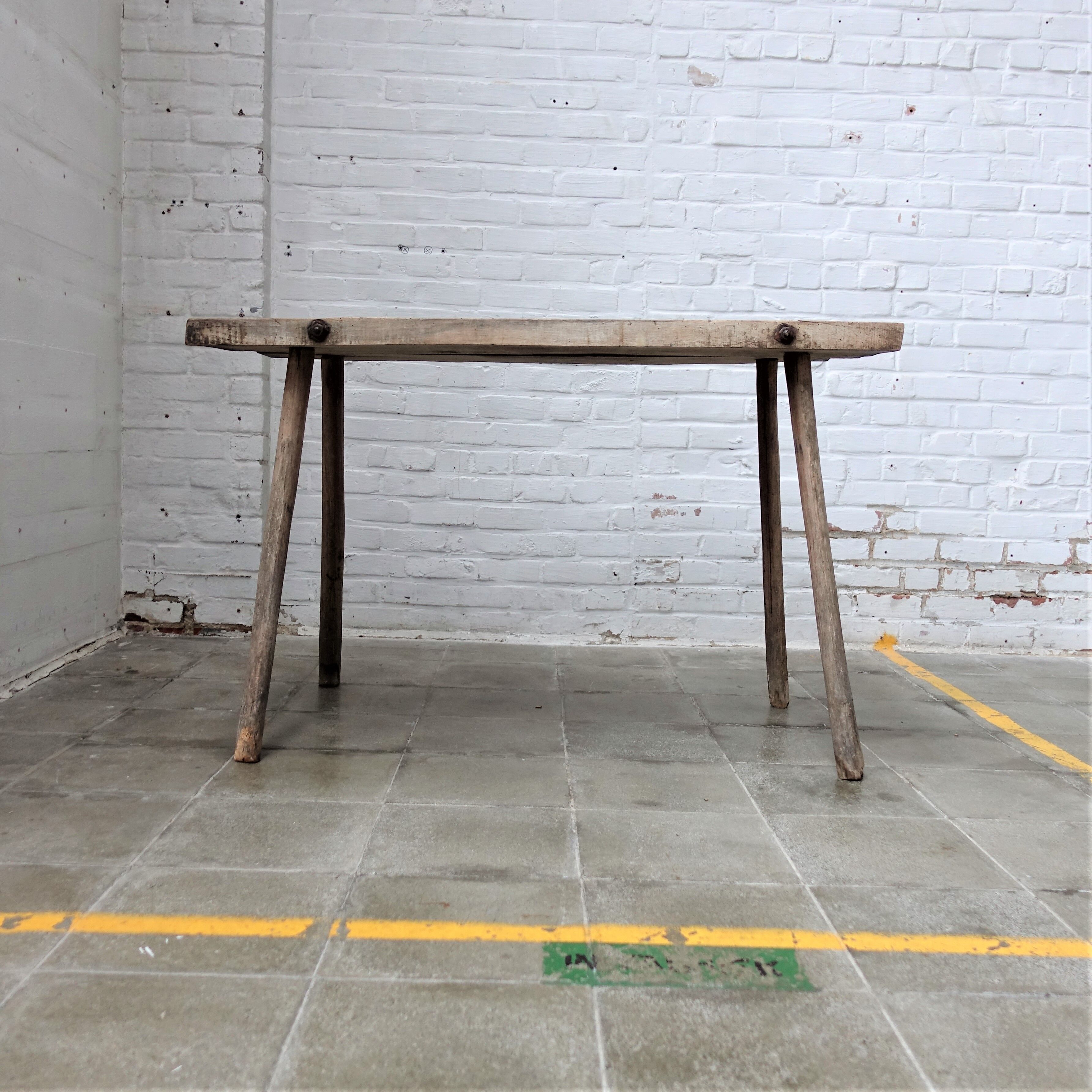 Antique butcher table