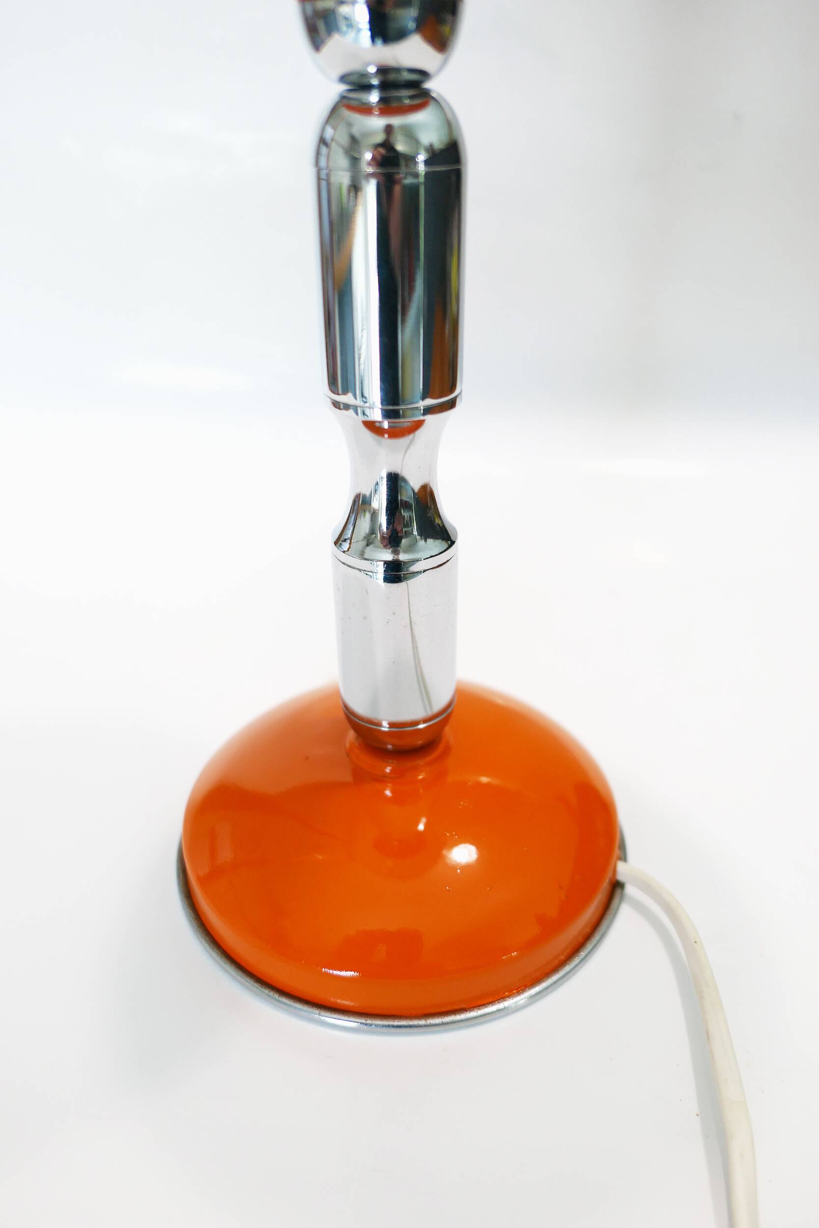 1970s chrome and orange table lamp design