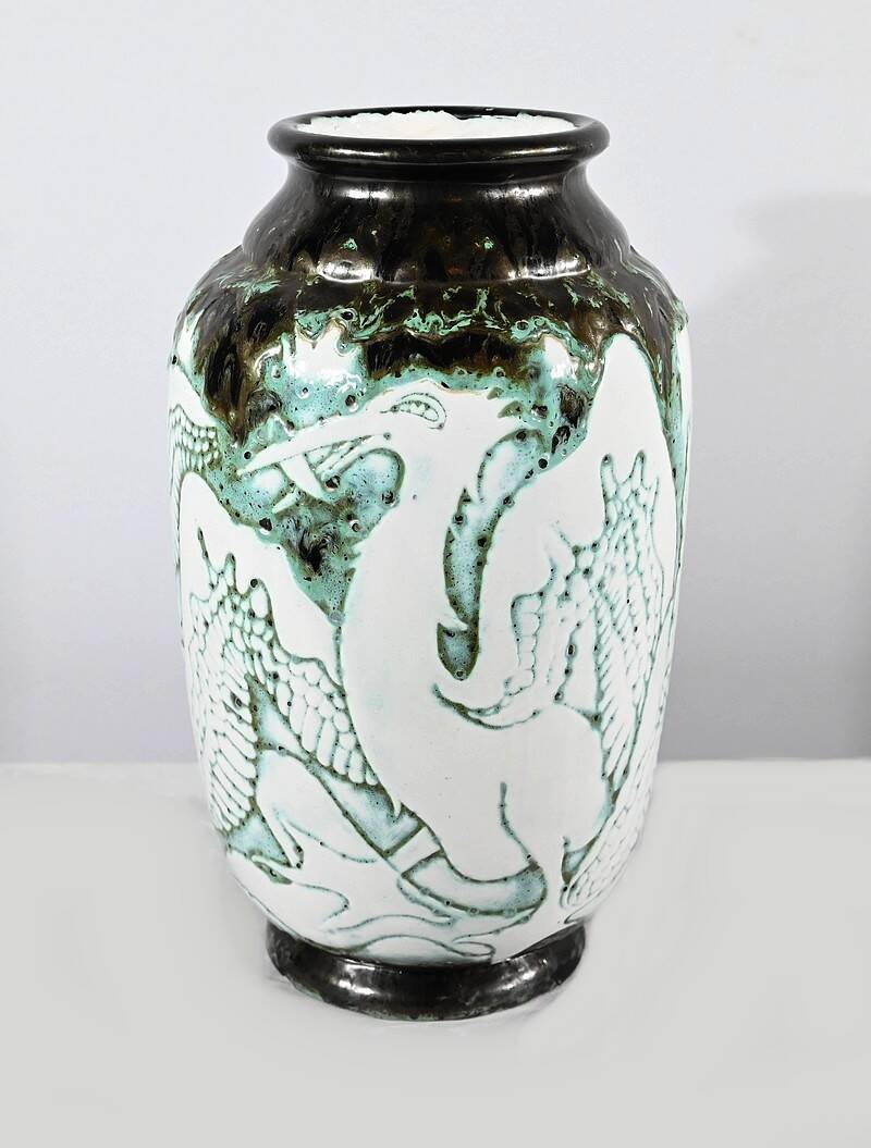 “Les Pélicans” vase, signed L. Alaurant – 1950