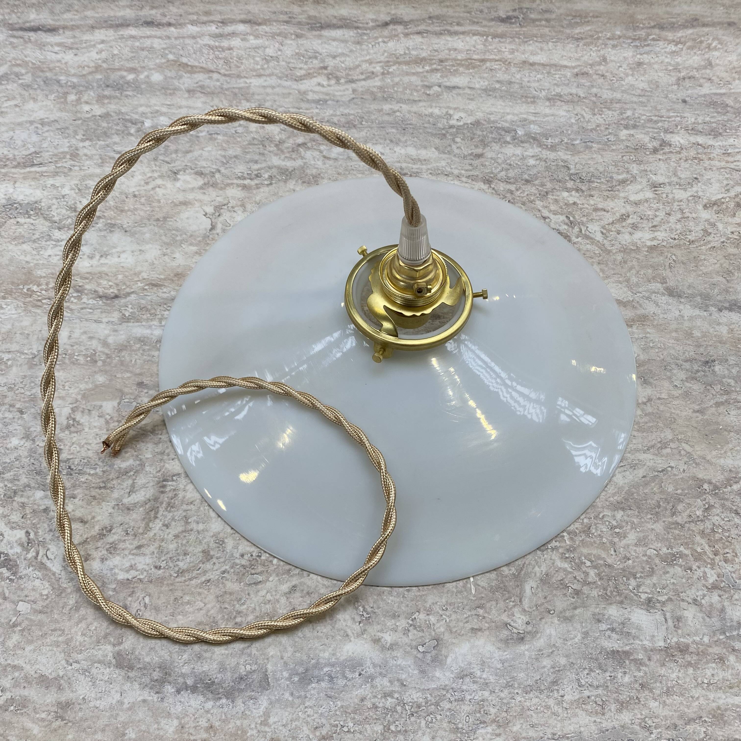 Vintage white opaline pendant light