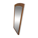 Art Deco oak mirror with bevelled glass from the 1930s.