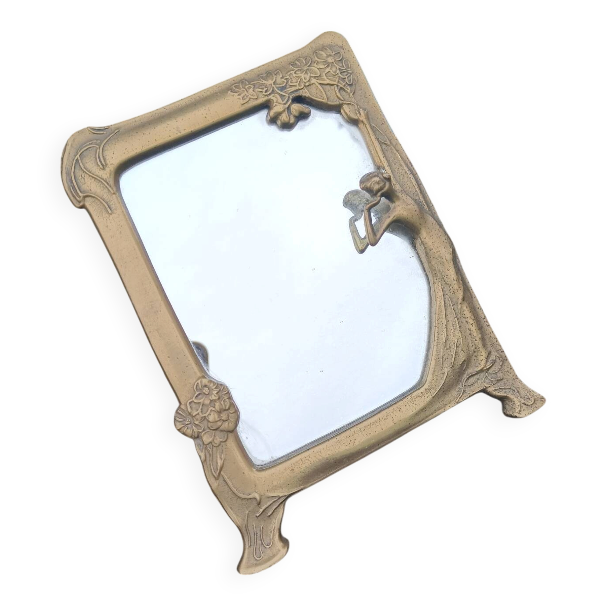 Brass retro mirror The Lady of the Lake