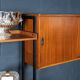 Vintage 20thc italian modular teak wall cabinet c.1960