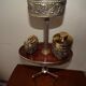 Ashtray on foot vintage, gold metal, tablet in formica 60/70