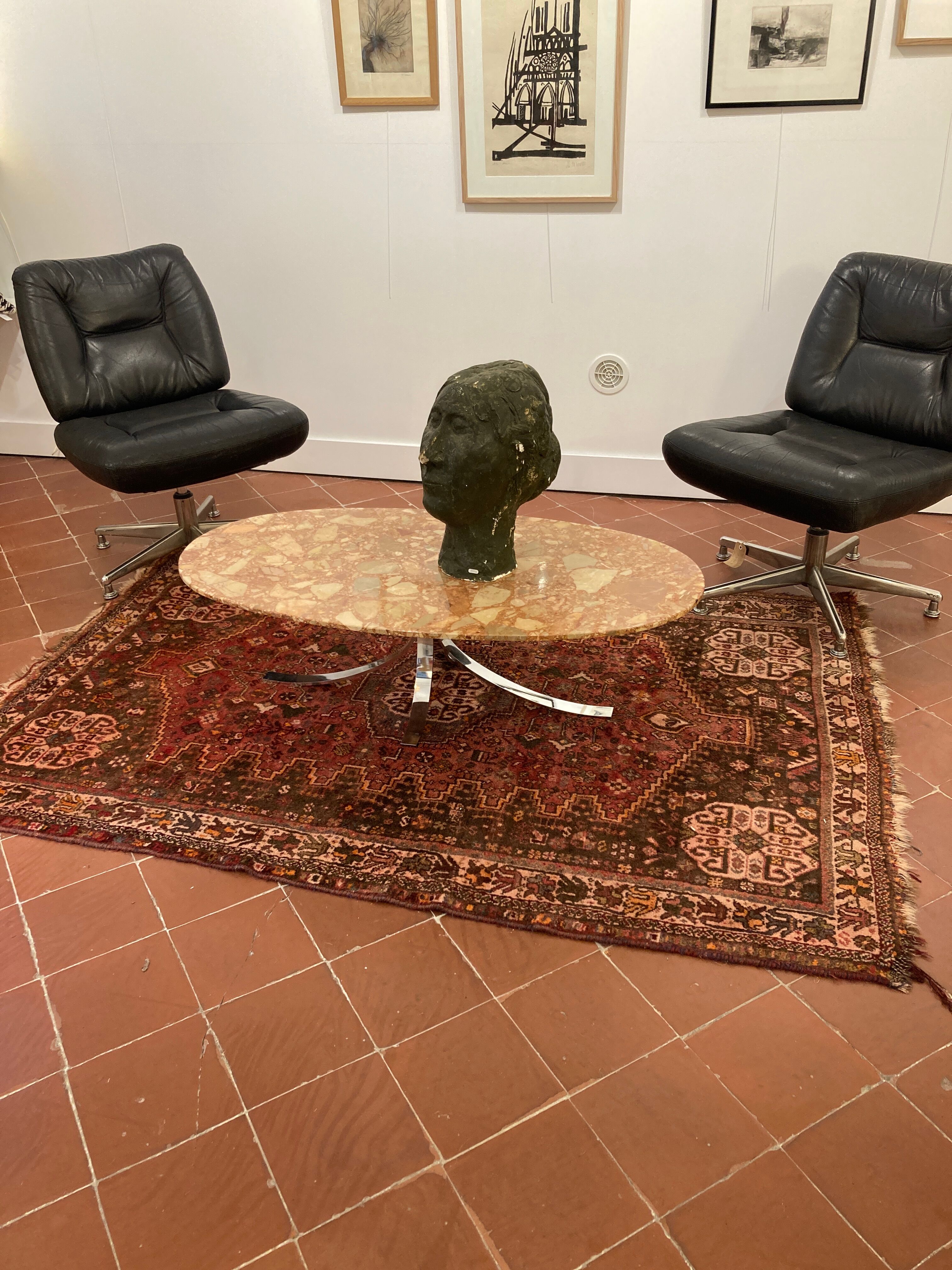 Coffee table in pink marble 1970