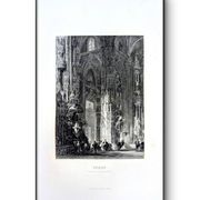 Cathedral of Xerez, vintage engraving, printed in 1841.