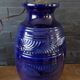 Large blue earthenware lamp base signed ST Clément France Plume 815-2 – Excellent condition
