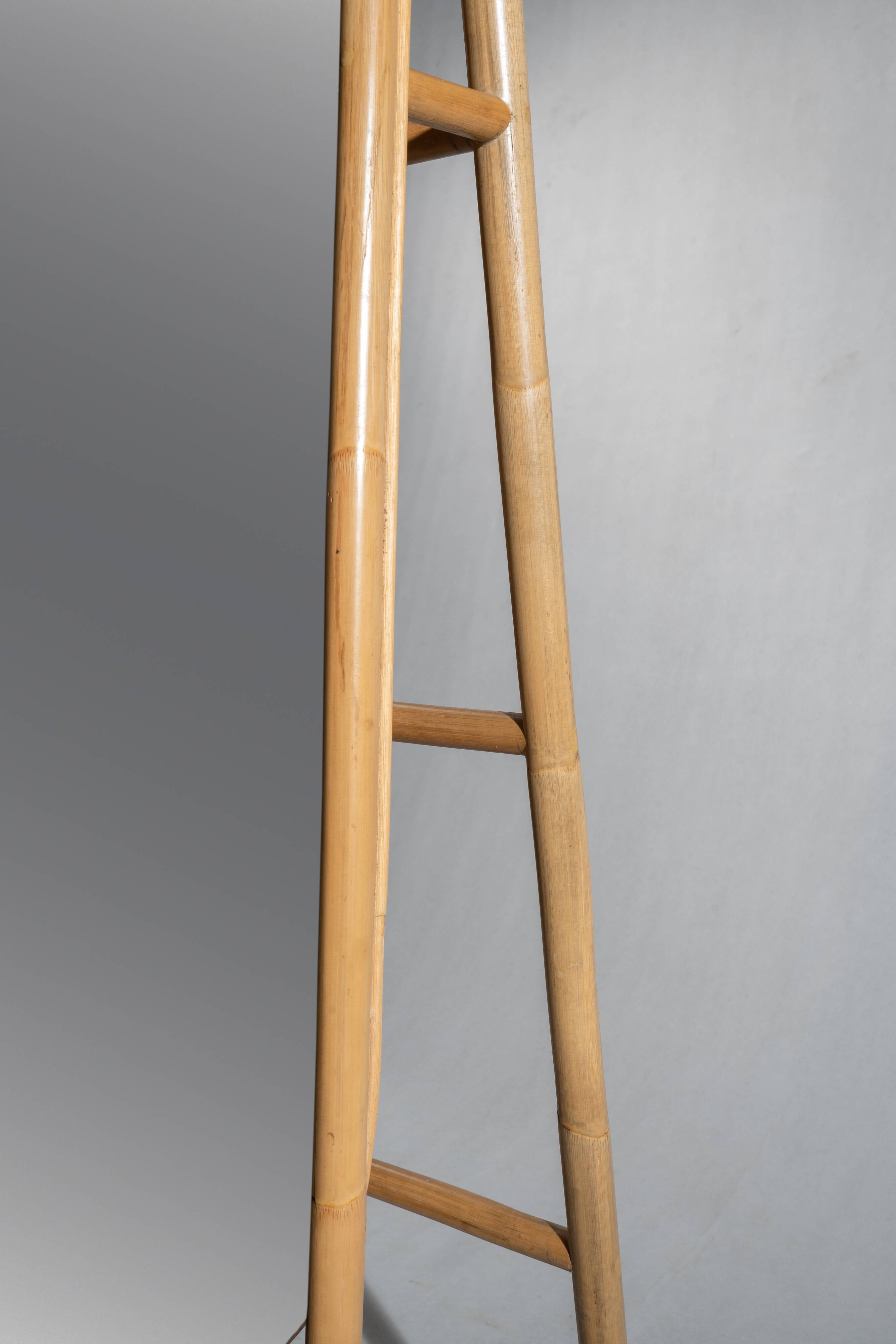 Floor mirror in bamboo and rattan H:1m80