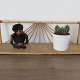 50 - 60's rattan wall shelf