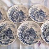 Lot 6 assiettes Gien "BP" chasse a cour