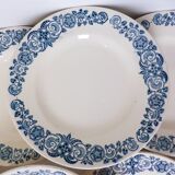 6 vintage Longchamp ironstone dessert plates, Alesia model 211226