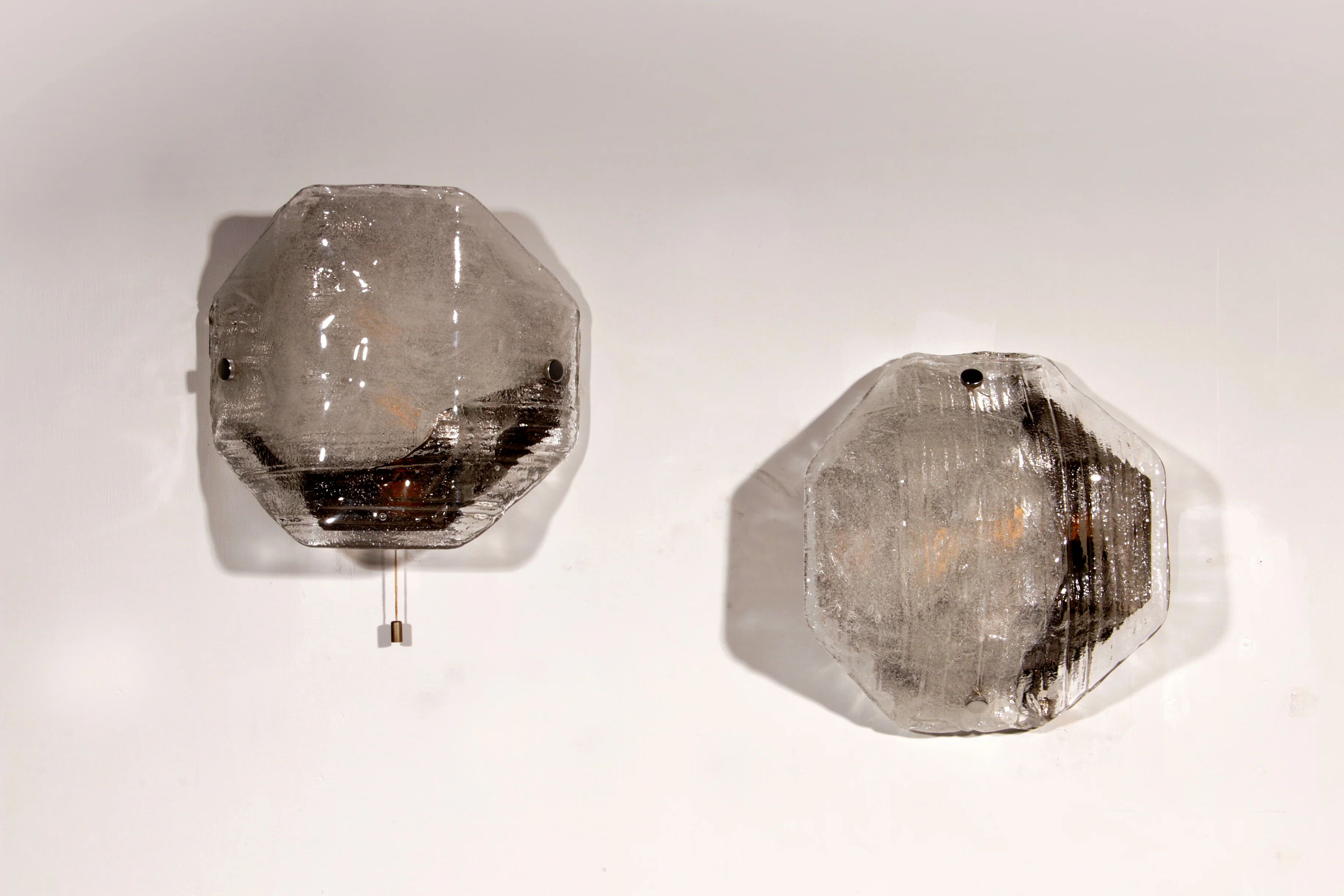 Rare large glass wall light by J.T. Kalmar, Austria, 1970s