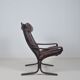 Norwegian lounge chair with ottoman designed by Ingmar Relling, 1960s