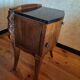 Black marble and burl walnut bedside table