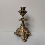 Candle holder in vintage gilded bronze plant leaf
