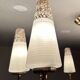 Large Vintage Italian Pendant Light, 1950s, Brass Glass