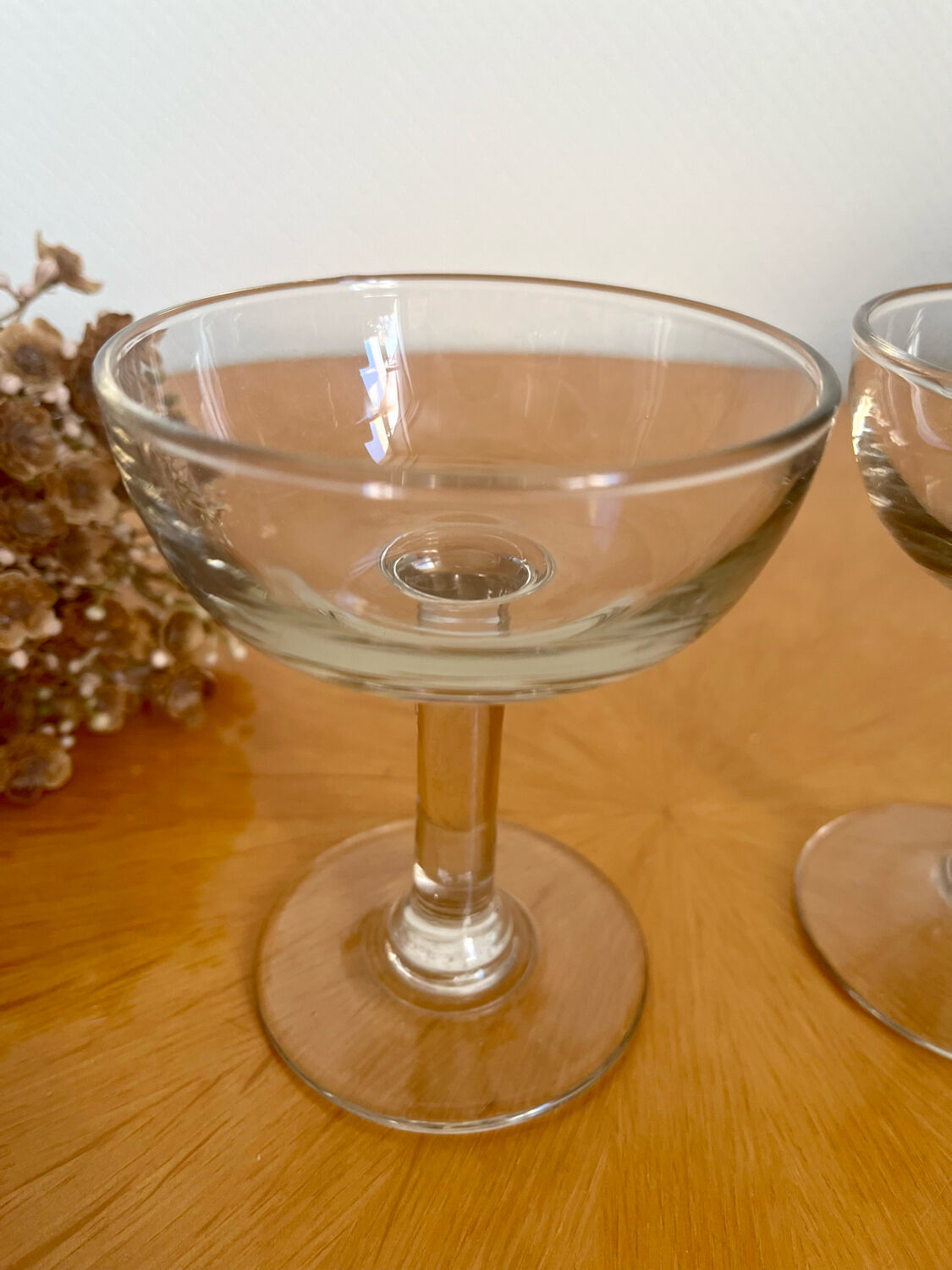 Pair of vintage champagne glasses