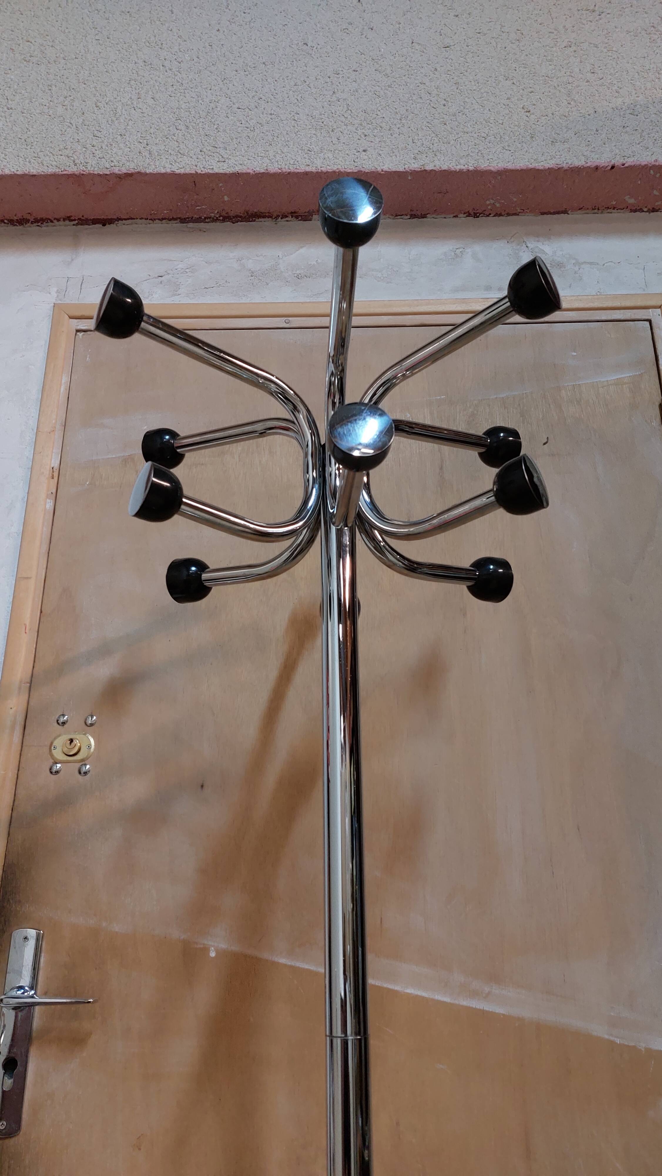 Coat rack vintage parrot in chromed metal and bakelite - 60s