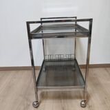 Dessert bar in chromed metal and smoked glass circa 1960