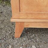 Parisian wardrobe 2 doors in beech feet compass year 50 raw wood