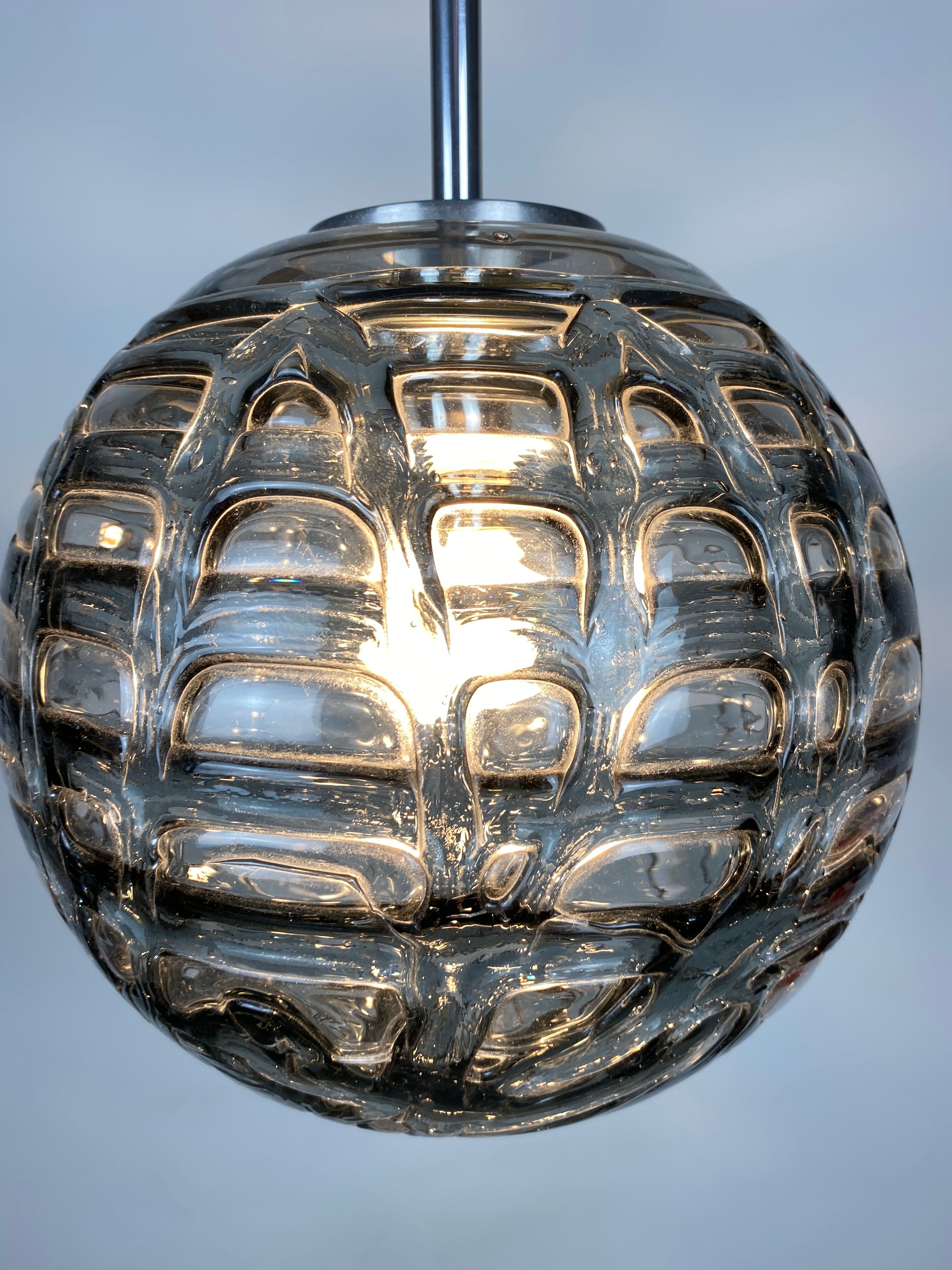 Murano glass ball pendant lamp by Doria Leuchten 1960