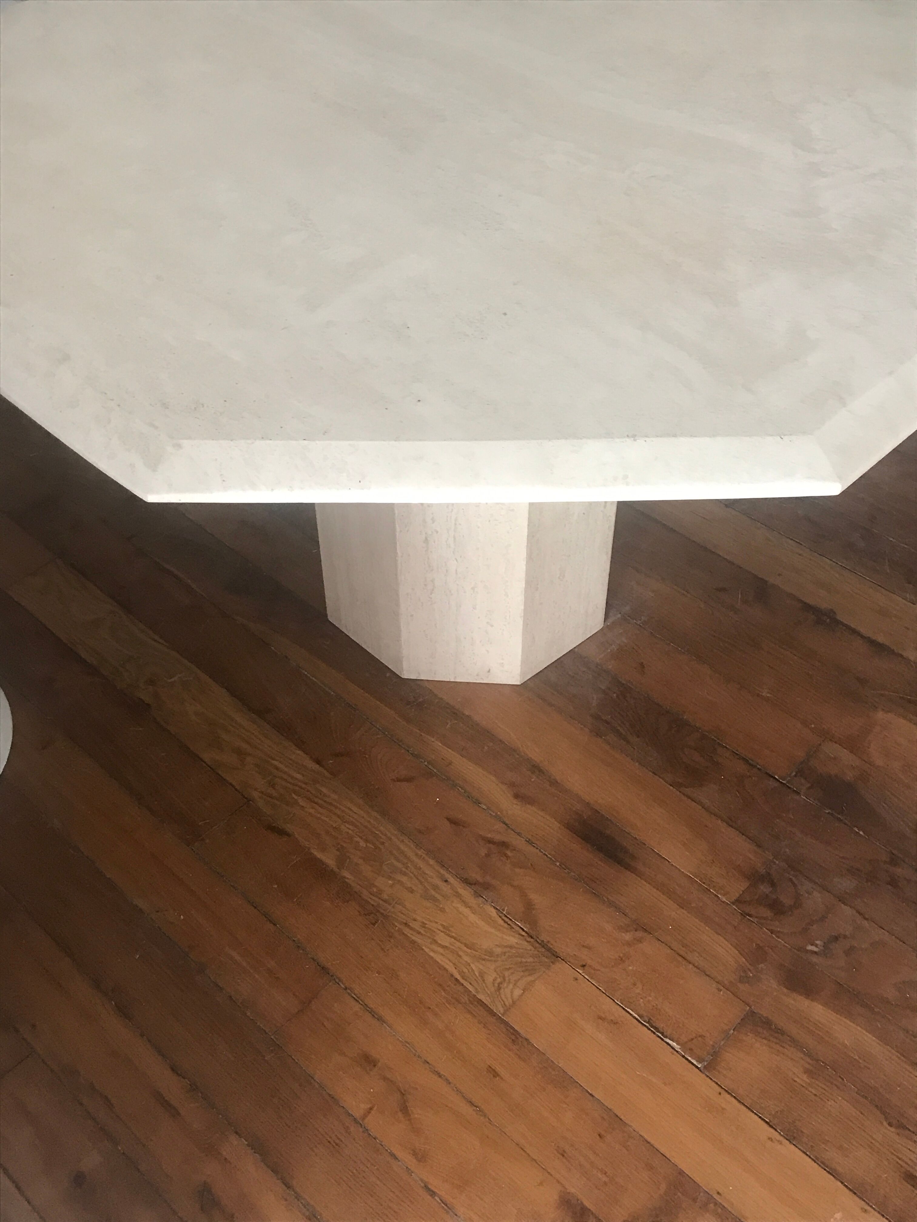 Travertine dining table