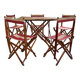 Ensemble de terrasse d'extérieur authentique français, 5 chaises et une table