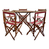 Ensemble de terrasse d'extérieur authentique français, 5 chaises et une table