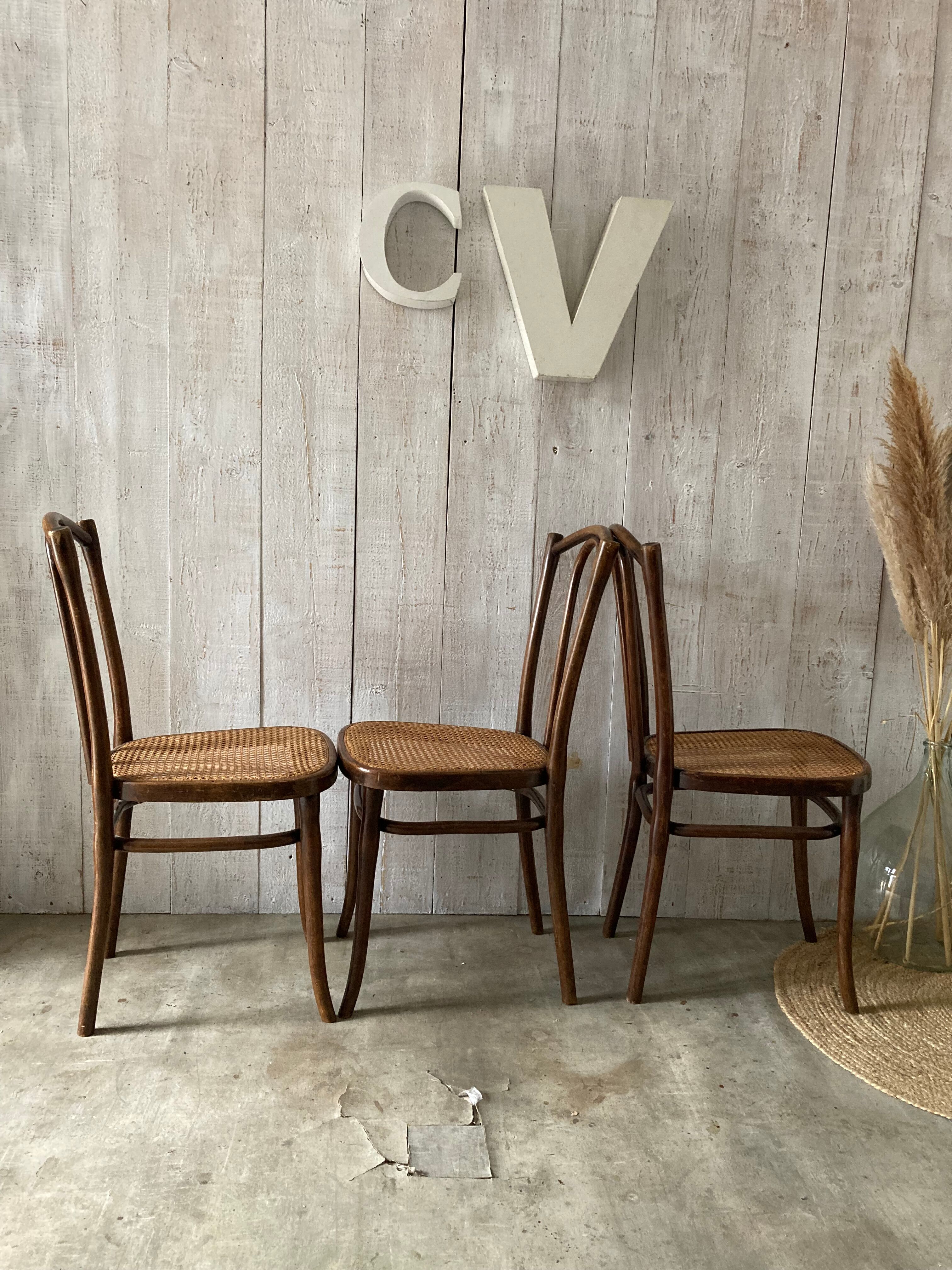 Series of 3 Thonet chairs