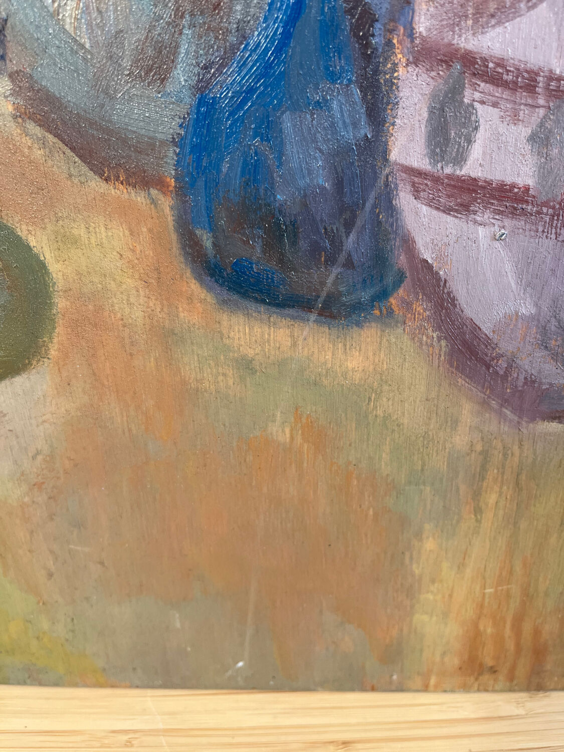 Still life and flowers, oil on panel signed Marina Farolet.