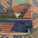 5x11 Green & Blue Tribal Turkish Vintage Kilim Rug 170x333Cm SK 35197