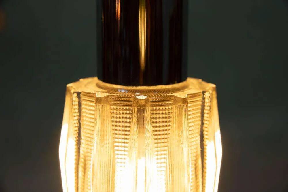 Vintage chrome and glass suspension, space age cascade lamp.