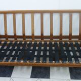 Three seater sofa in fabric and wood