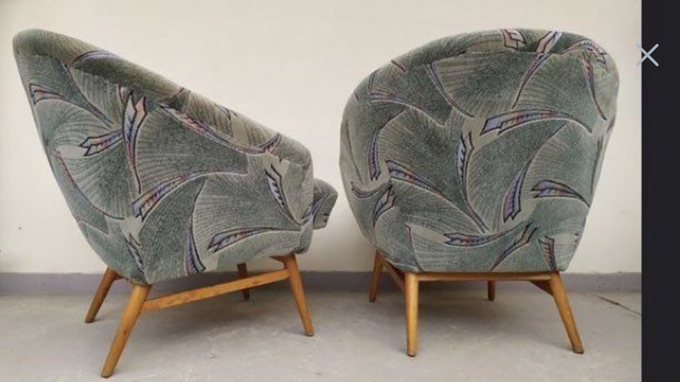 Pair of vintage bucket chairs 60s