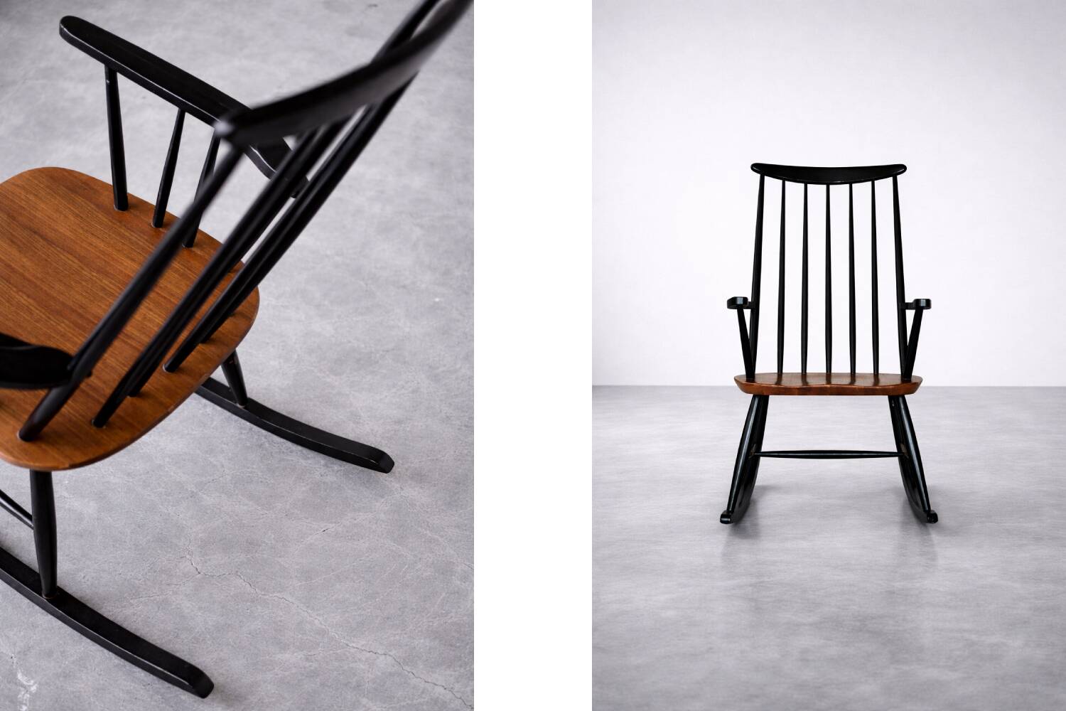 Vintage Mid-Century Finnish Modern Rocking Chair by I. Tapiovaara for Asko