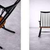 Vintage Mid-Century Finnish Modern Rocking Chair by I. Tapiovaara for Asko
