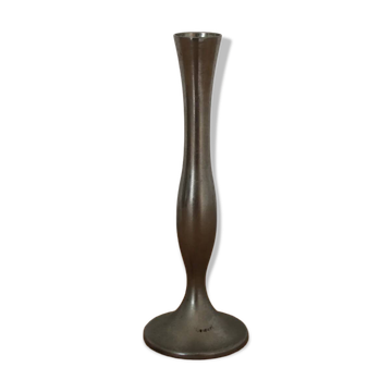Soliflore, bougeoir vintage Damart en métal argenté, années 70