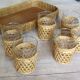 1950 rattan tray and drinks service